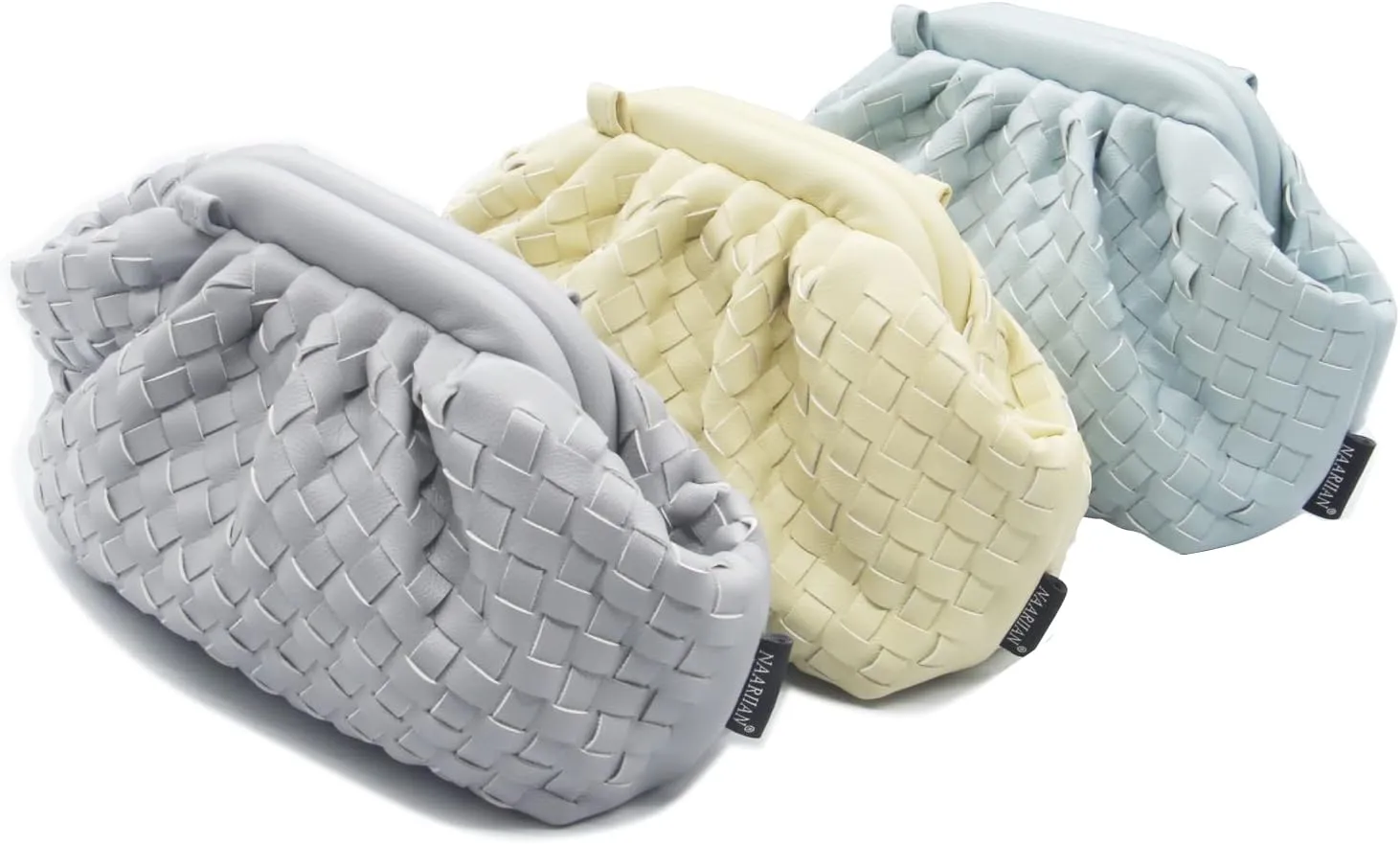 NAARIIAN Woven Crossbody Bags for Women Evening Clutch Hobo Cloud Purse Designer Handbags for Ladies
