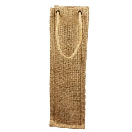 Natural Jute Wine Bags / Burlap Wine Tote Bags with Removable Dividers - By Piece