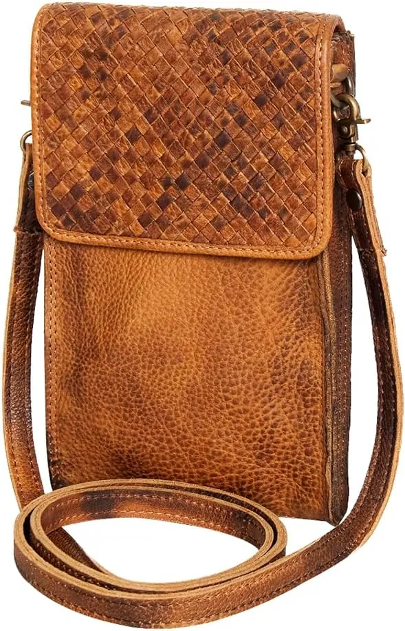 Never Mind Harness Skirting Leather With Hand Carving Pouch- NMBGM134A | Pouch | Skirting Leather Bag | Leather Pouch | Pouch for Women | Crossbody Purse