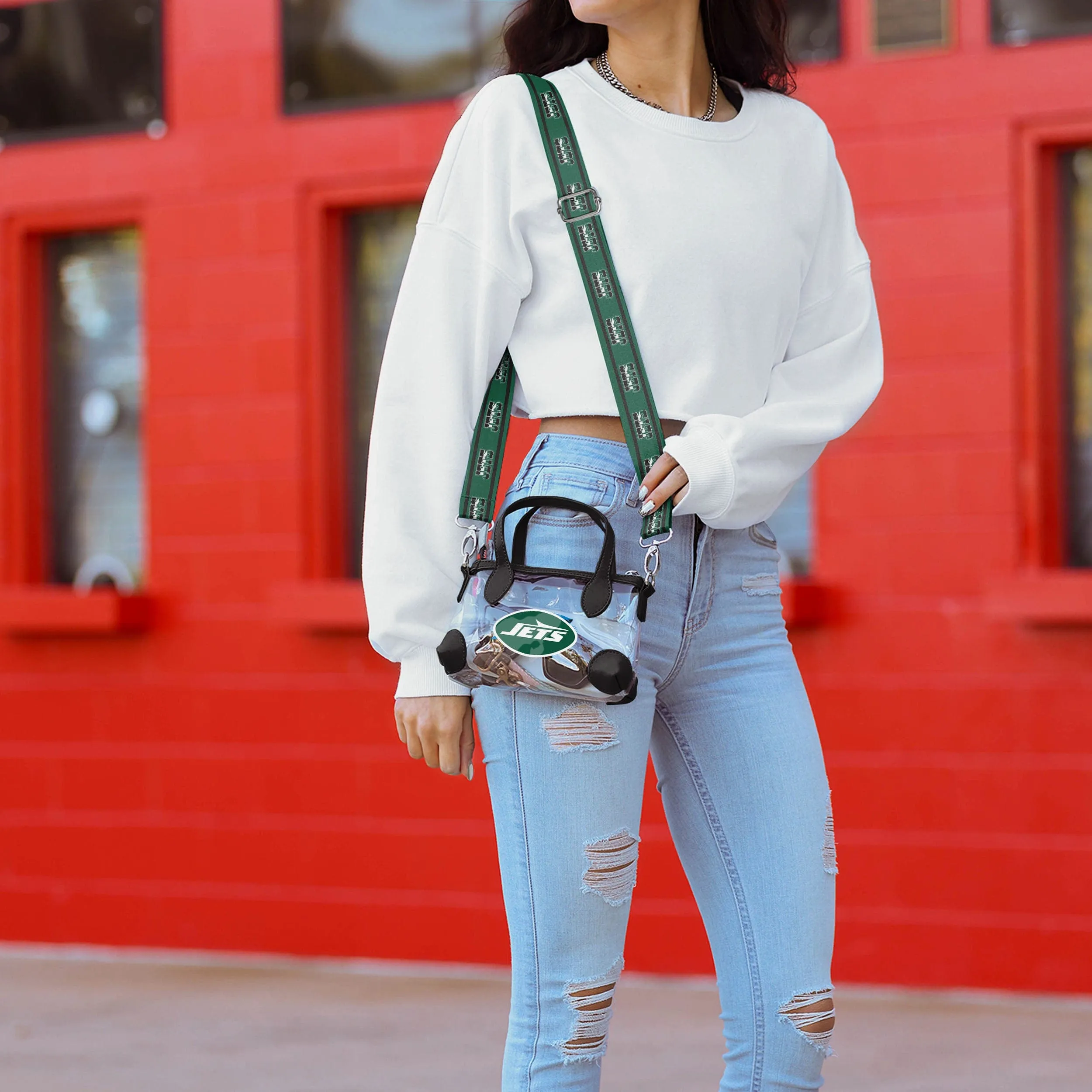 New York Jets Big Logo Clear Crossbody Mini Purse