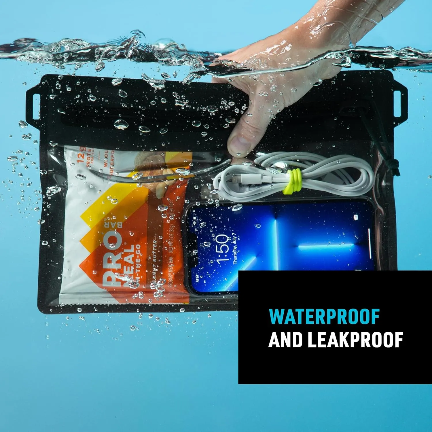 Nite Ize RunOff Waterproof Travel Pouch with TRU Zip - Dry Pouch for Phone & Travel Necessities - Touchscreen Friendly - Waterproof with Reliable Zipper - Medium, Charcoal