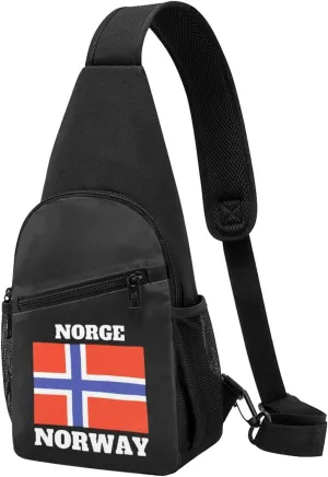 Norge Norway Flag Sling Bag Crossbody Backpack Shoulder Casual Daypack Bags for Men Women