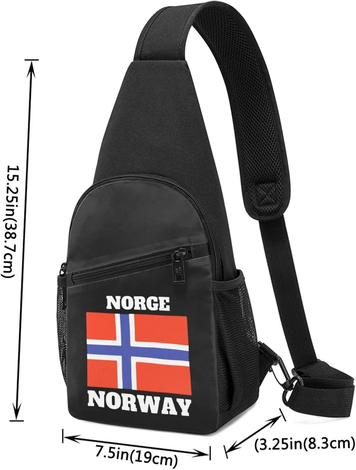 Norge Norway Flag Sling Bag Crossbody Backpack Shoulder Casual Daypack Bags for Men Women