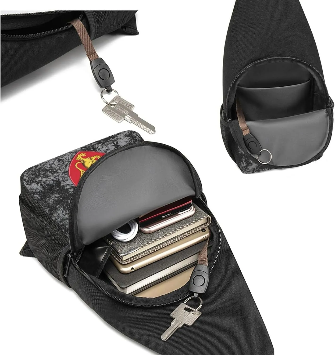 Norwegian Coat of Arms Norway Sling Bag Crossbody Backpack Shoulder Casual Daypack Bags for Men Women