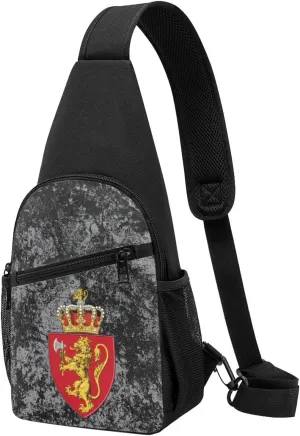 Norwegian Coat of Arms Norway Sling Bag Crossbody Backpack Shoulder Casual Daypack Bags for Men Women