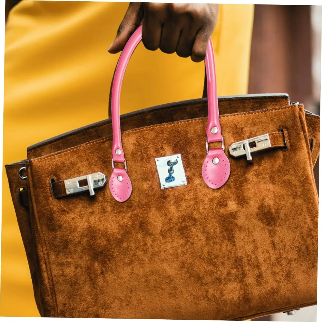 NUOBESTY 60cm Leather Bag Handle Tote Bag Replacement Accessory Women's Bag Strap DIY Purse Making