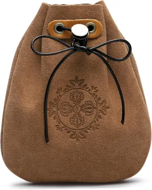 NUOBESTY Renaissance Bag Leather Drawstring Jewelry Bag Leather Coin Bags Vintage Leather Drawstring Jewelry Pouch Belt Pouch Renaissance
