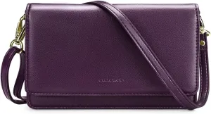 nuoku Crossbody Bag for Women Cellphone Little Purse with Credit Card Slots Lightweight Leather Wristlet Wallet