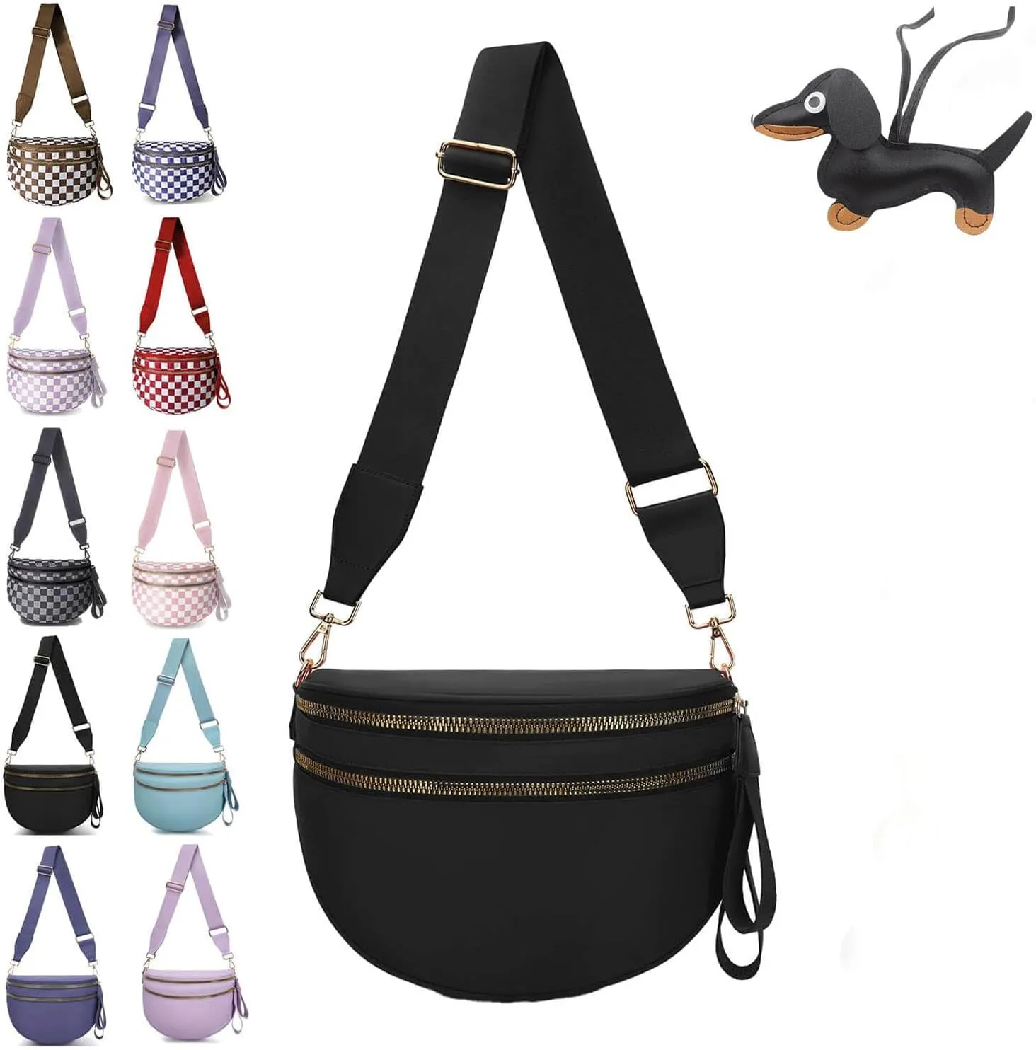Nuvore Crossbody Bag, 2025 New Nuvore ComfortBag for Women, Spacious Stylish Checkered Bum Bag with Shoulder Strap