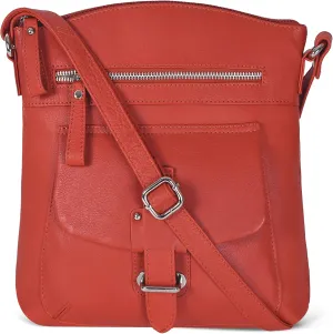 Oak Leathers Leather Crossbody Bag For Women With Adjustable Sling Strap - Medium Size Crossover Shoulder Handbag Purse