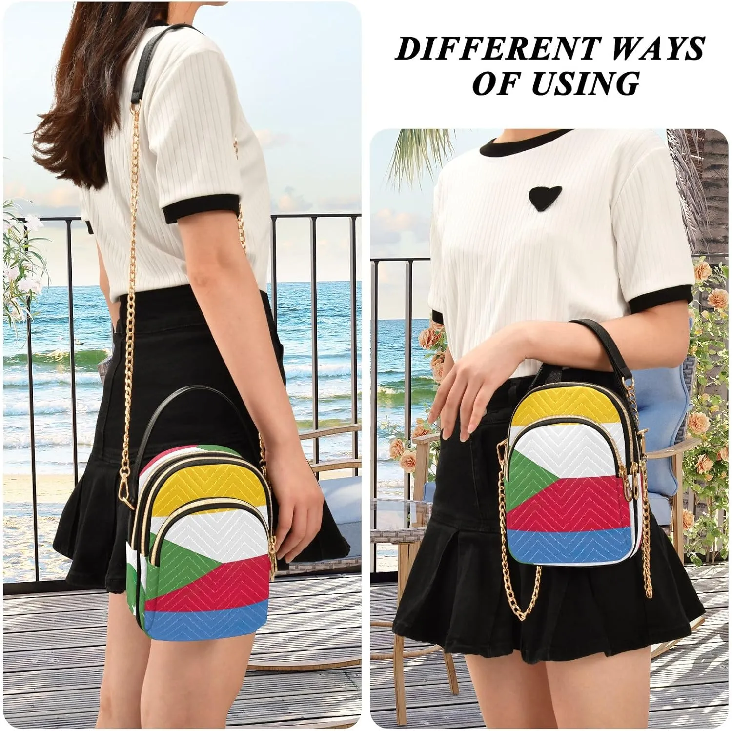 ODAWA Comoros National Flag Crossbody for Women Bag Small Crossbody Sling Bags for Women Soft Crossbody Bags for Women