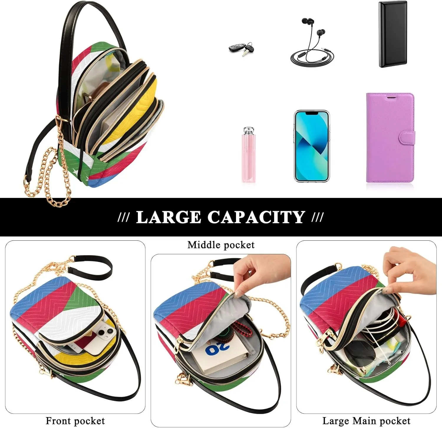 ODAWA Comoros National Flag Crossbody for Women Bag Small Crossbody Sling Bags for Women Soft Crossbody Bags for Women