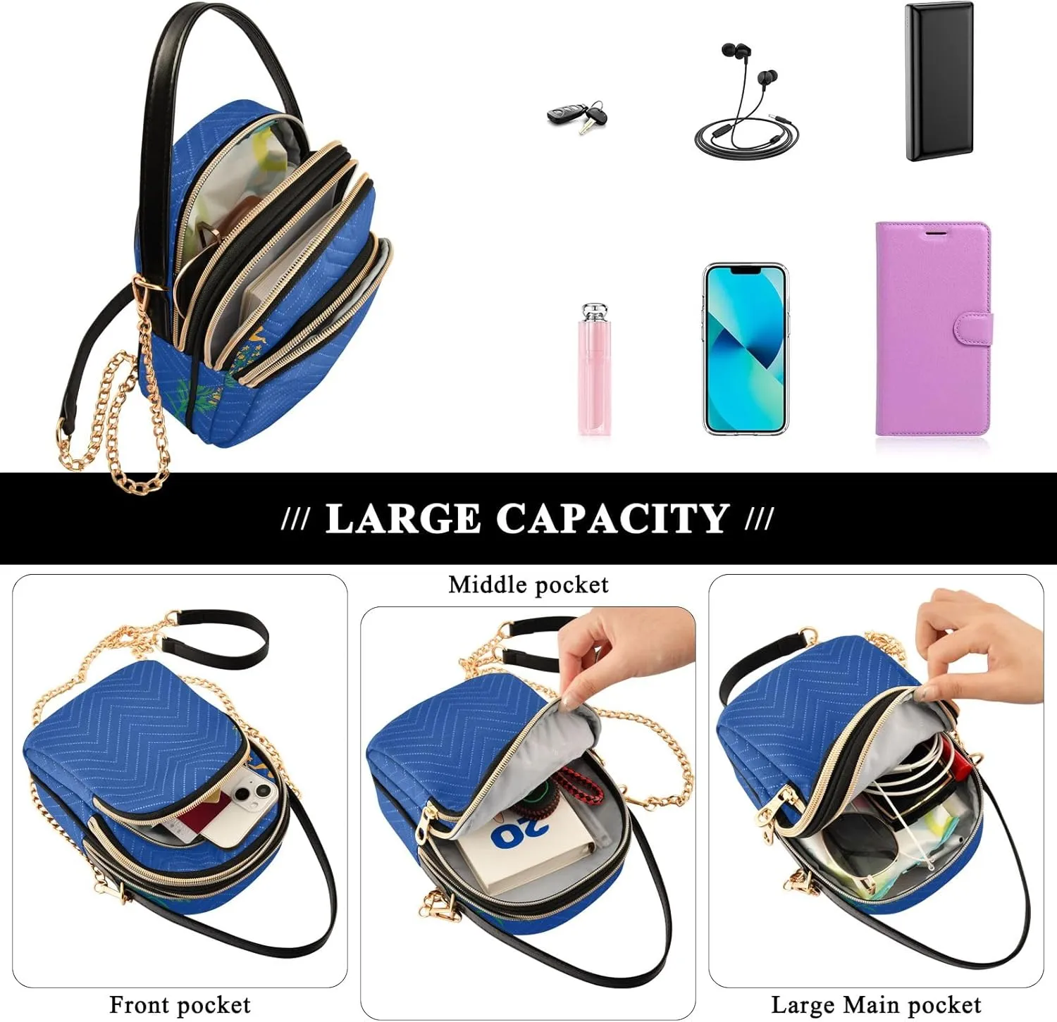 ODAWA Hawaii State Flag Crossbody Bag Women - Fashion Crossbody Bags for Women - Crossbody Bags for Women Travel