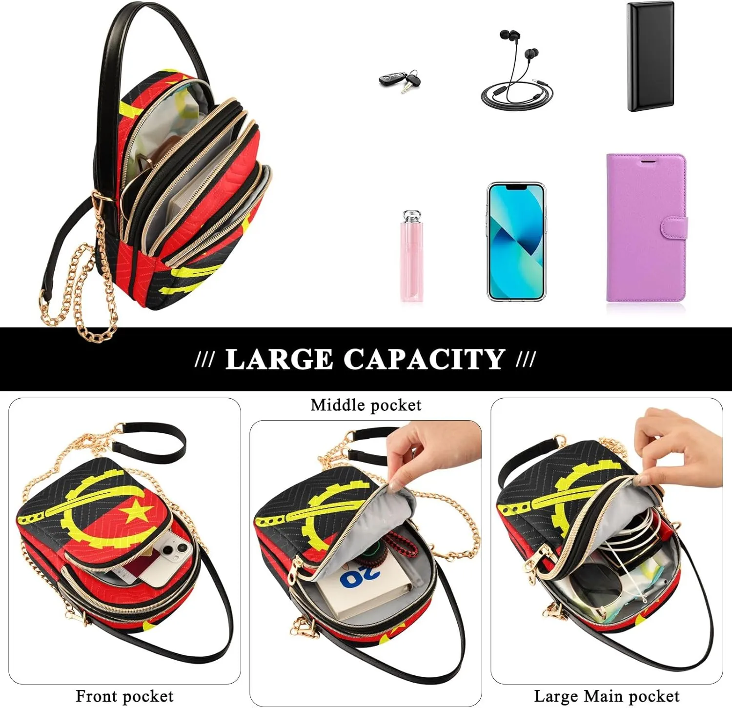 ODAWA Madagascar Flag Women Crossbody Bags Shoulder Bag for Women Crossbody Women Crossbody Bags Small