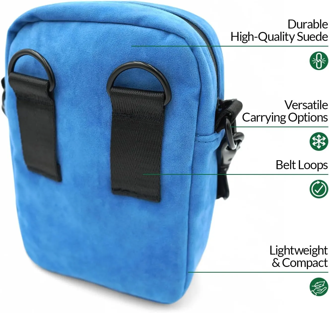 Odor Resistant Unisex Cross Body Sling Bag, Small Chest Bag Suede Daypack for Traveling, Outdoors, and Festivals