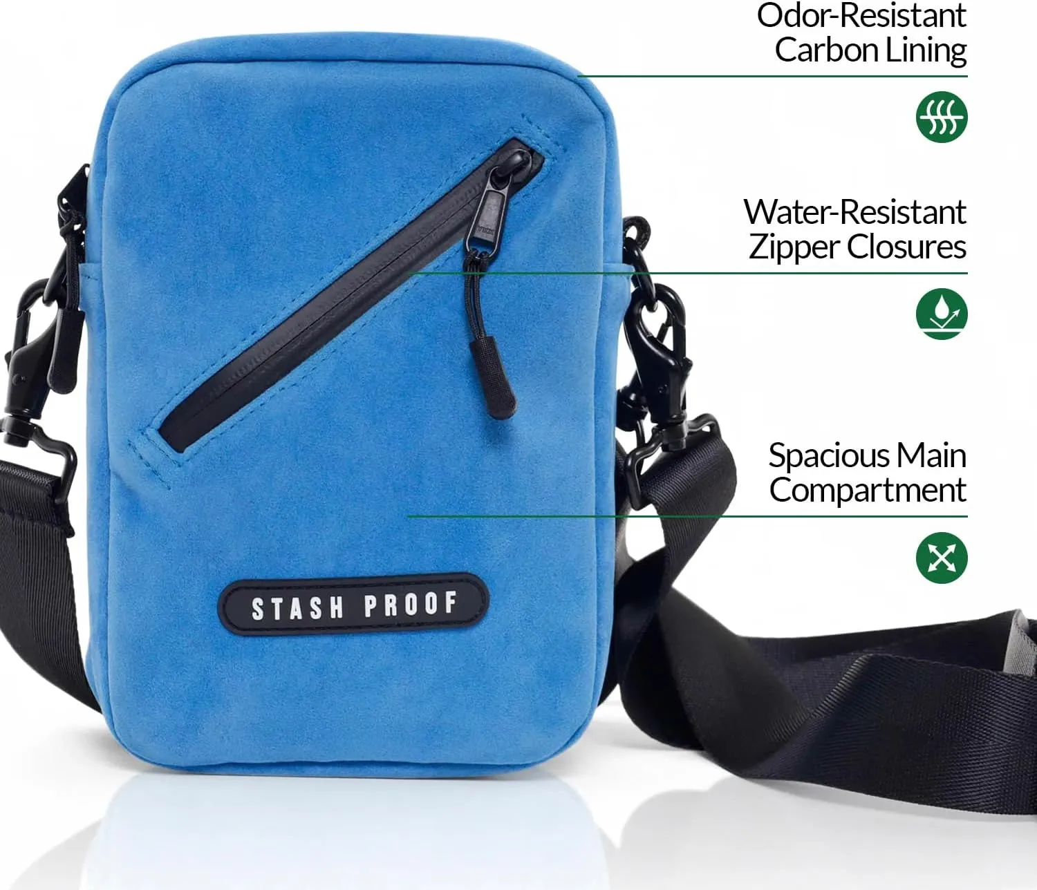 Odor Resistant Unisex Cross Body Sling Bag, Small Chest Bag Suede Daypack for Traveling, Outdoors, and Festivals