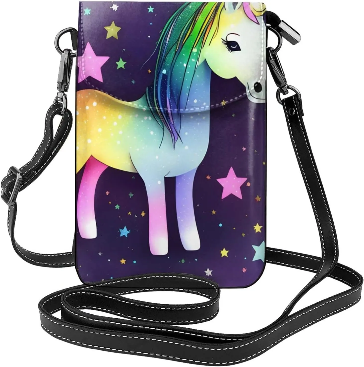 One-Horse Star Women'S Crossbody Bag, Zipper Phone Wallet, Cute Purse, Shoulder Bag, Detachable Shoulder Strap