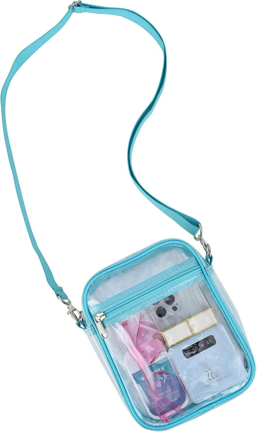 OrabenClear Messenger Bag Clear Bag Stadium Approved, Clear Purse Clear Crossbody Bag for Work, Workout, Sports