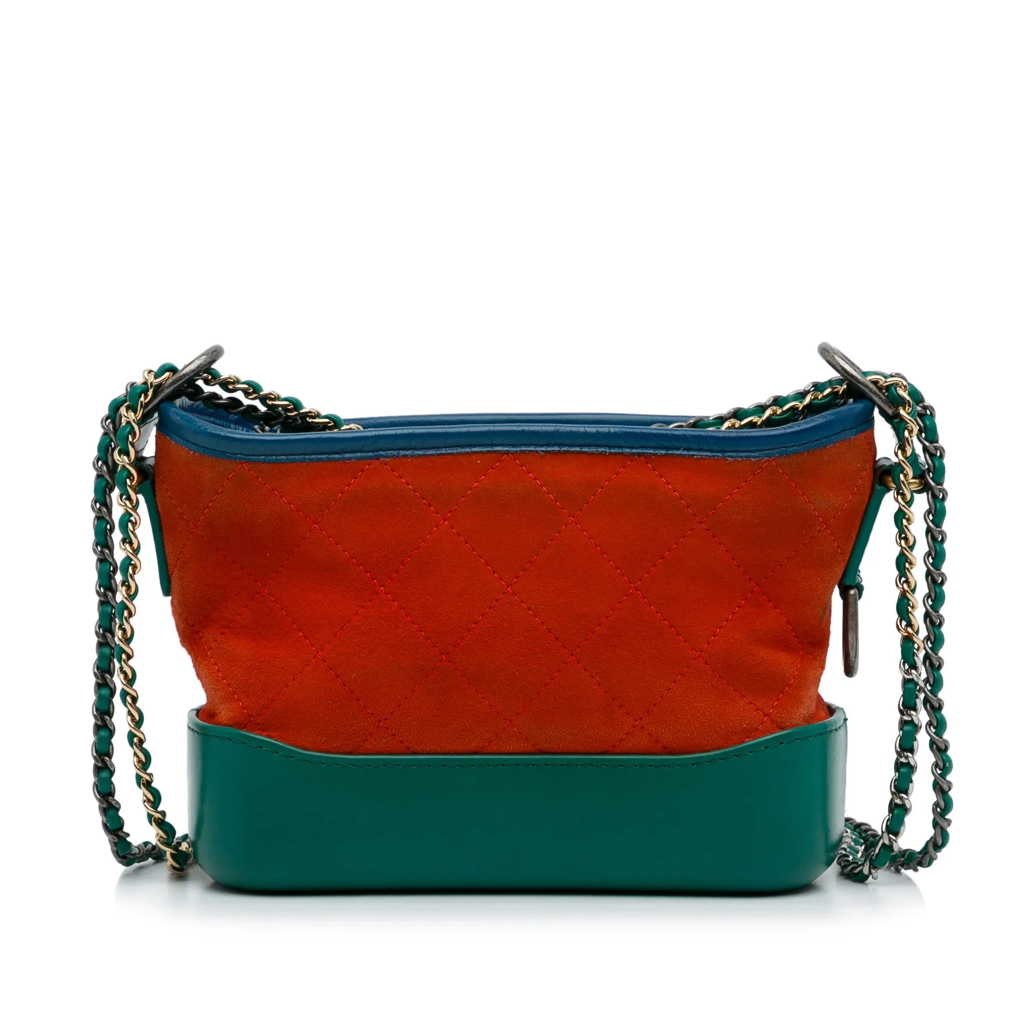Orange Chanel Small Suede Gabrielle Crossbody