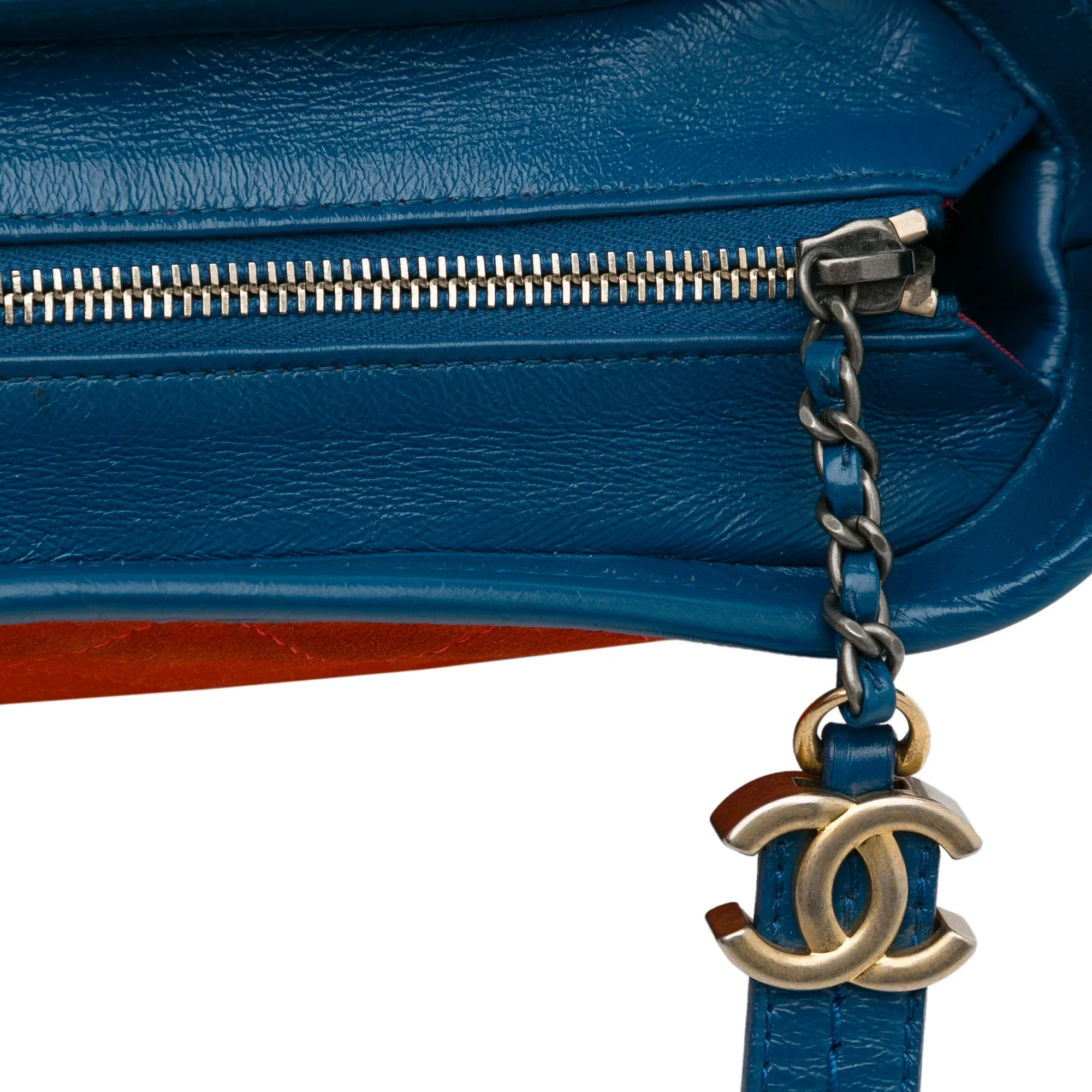 Orange Chanel Small Suede Gabrielle Crossbody