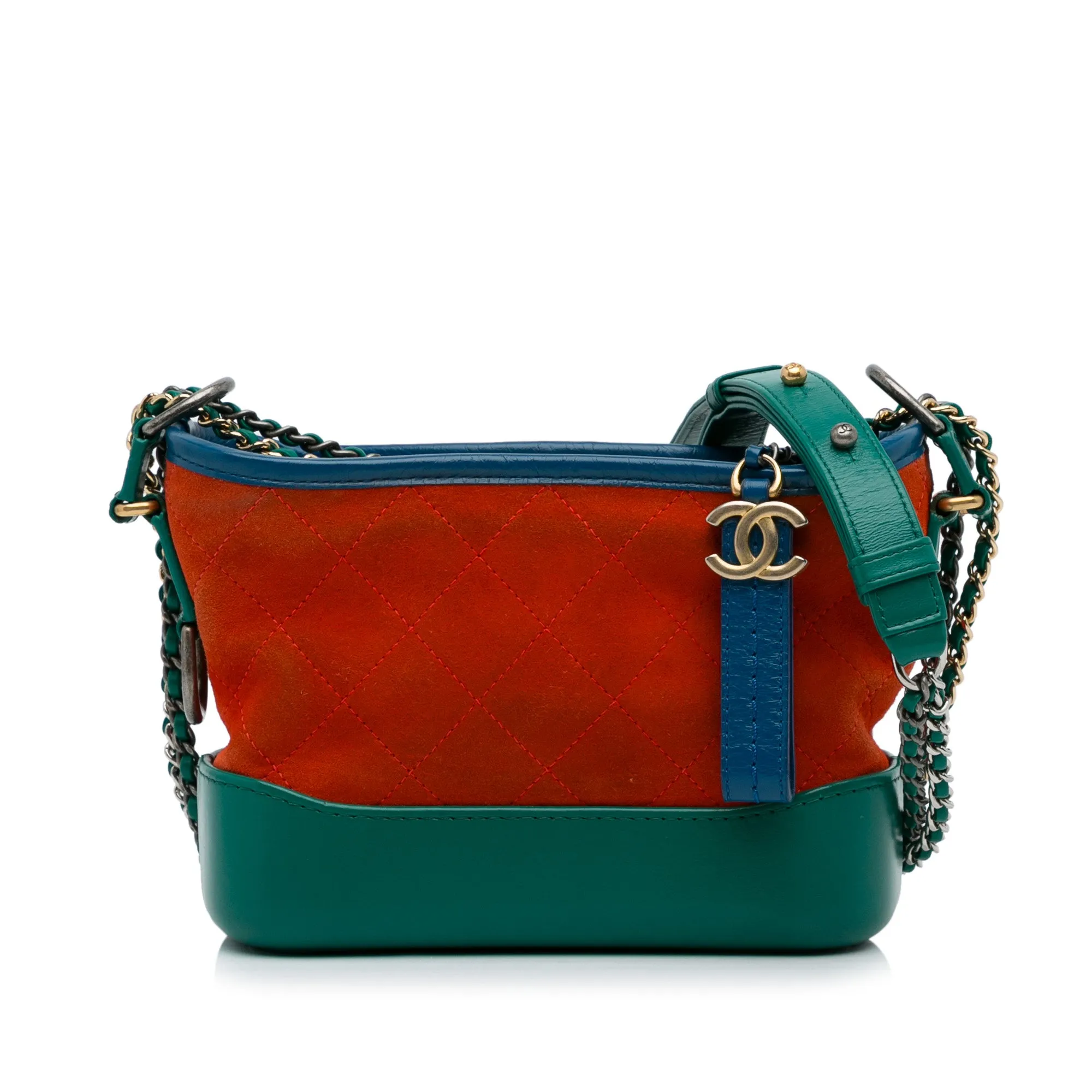 Orange Chanel Small Suede Gabrielle Crossbody
