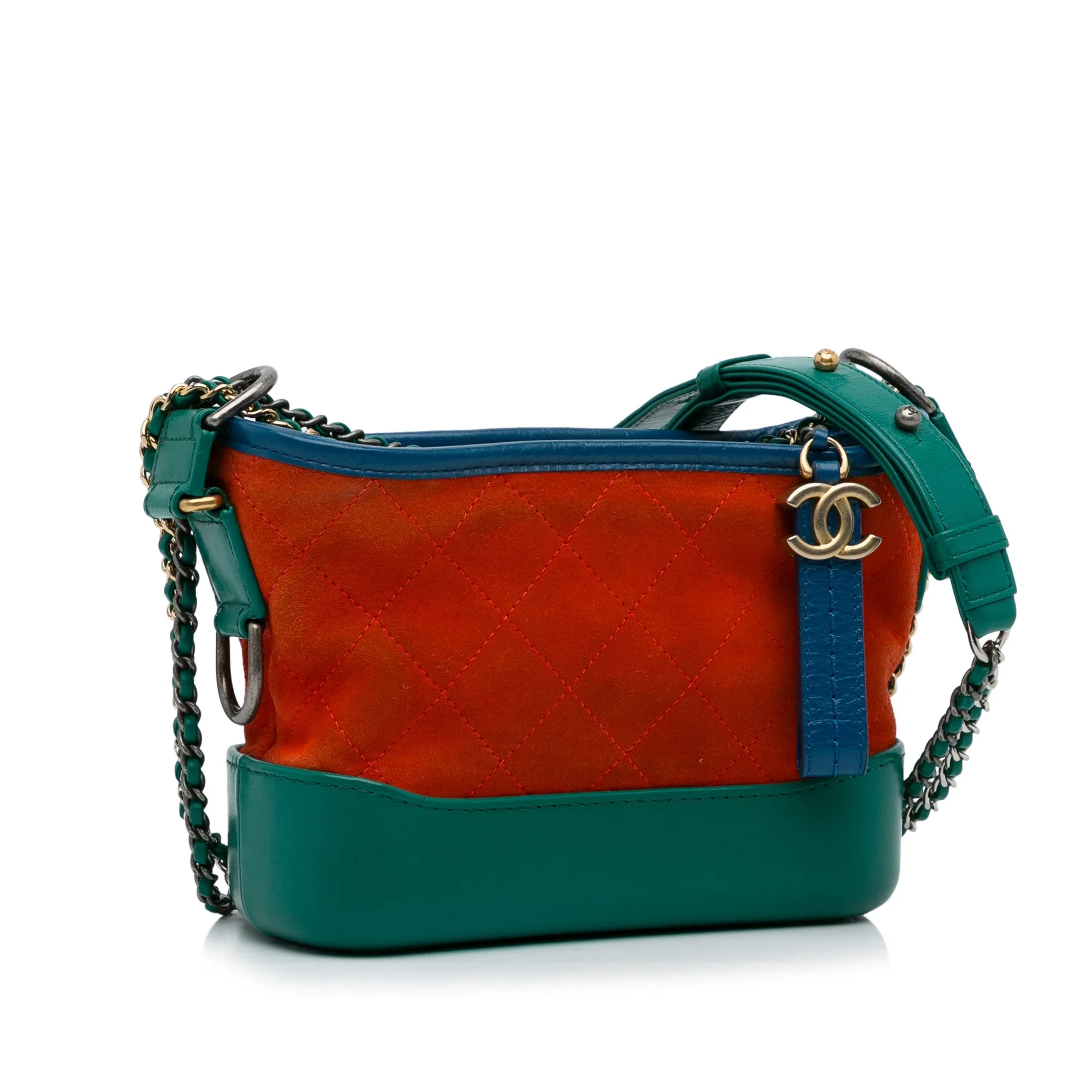 Orange Chanel Small Suede Gabrielle Crossbody
