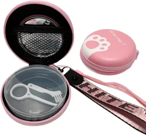 Orthodontic Retainer Case with Organizer Bag Aligner Case Travel Pack Mouth Guard Box (Pink Claw)