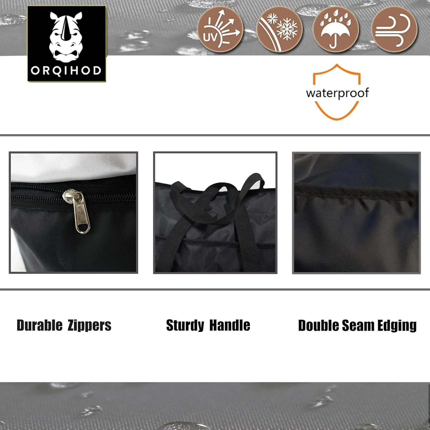 Outdoor Cushion Storage Bag Waterproof, Extra Large Bag for Outdoor Cushions 420D Heavy Duty Patio Furniture Cushion Storage Bags with Zipper 50 Inch, Black