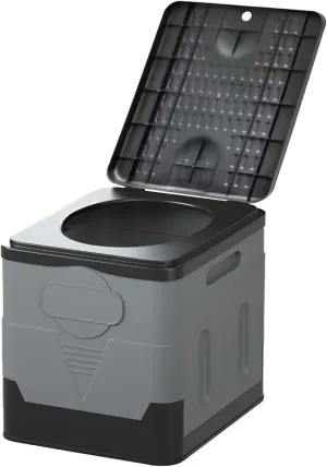 Outdoor Portable Toilet Adult Foldable Camping Toilet With Lid, Porta Potty with Thick Black Garbage Bag Car Toilet for Outdoor Emergency Perfect for Camping Hiking Fishing Travel Long Trips 15928-FBA