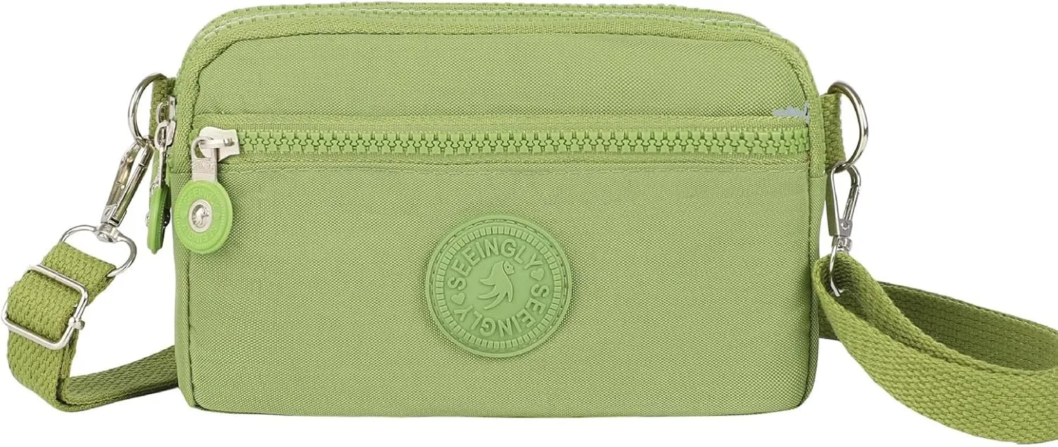 Over Shoulder Purse Crossbody for Women Triple Capacity Change Pouch with Long Strap