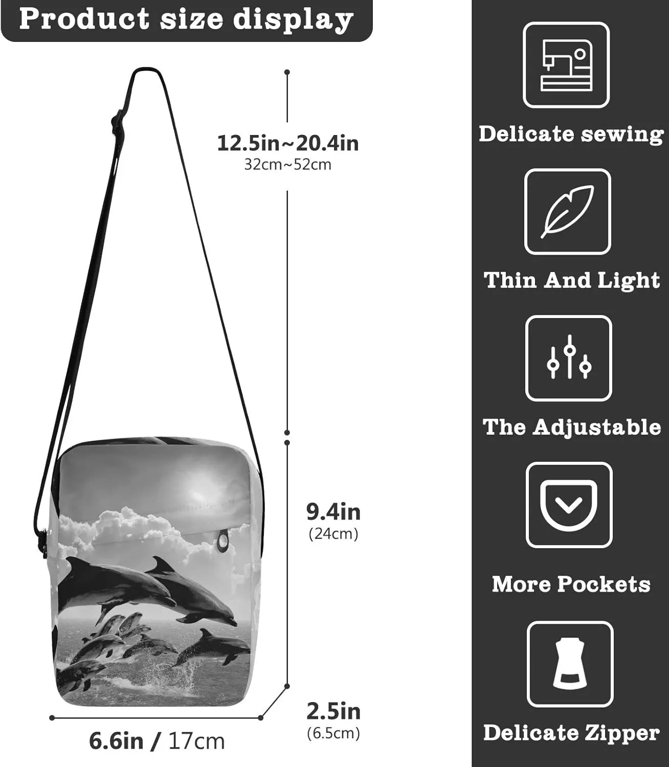 Oyihfvs Messenger Bag, Men's Crossbody Bag, Women's Crossbody Bag with Adjustable Strap