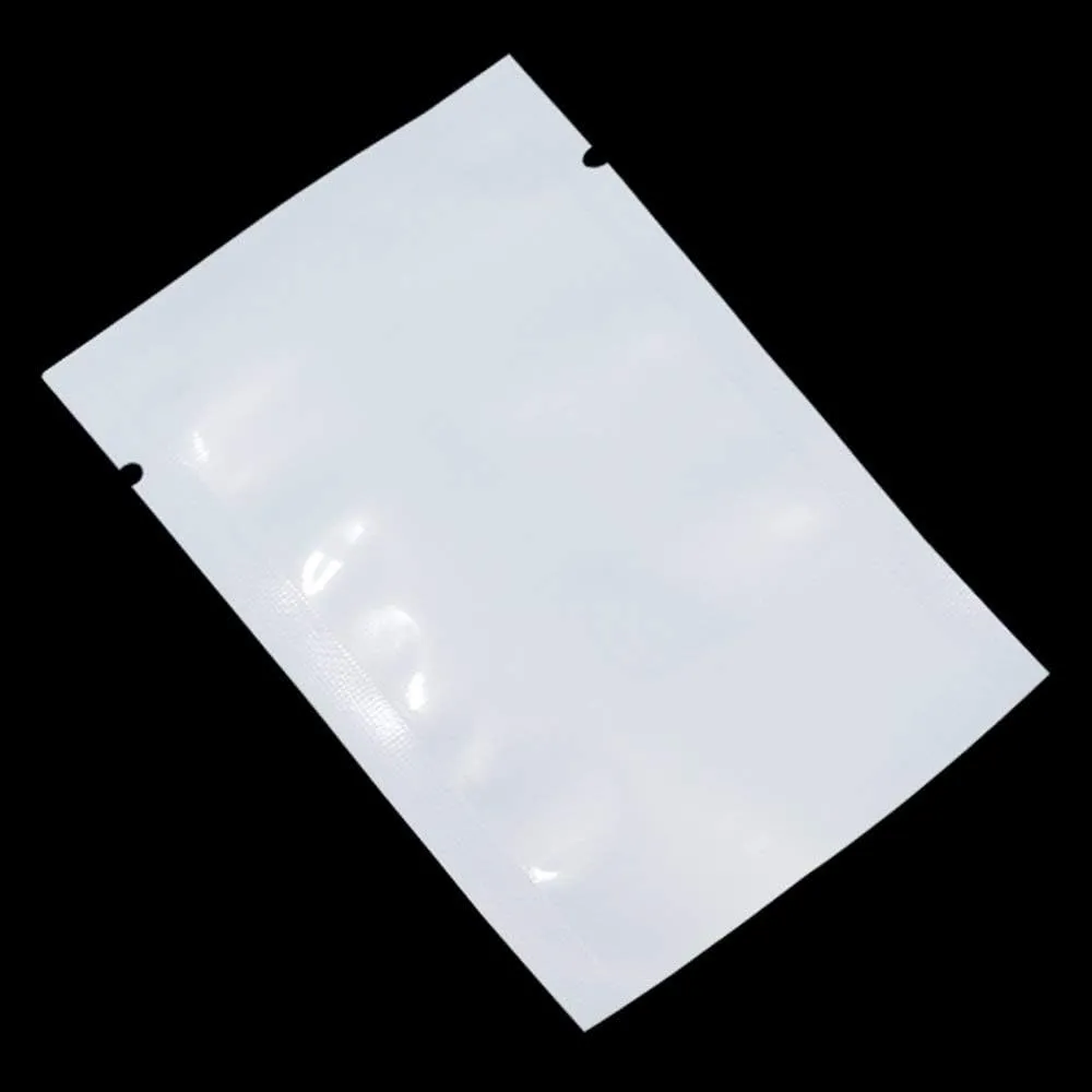 PABCK 1000 Pack 2.4x3.5 inch (Usable Size 2x3.1 inch) White Front Clear Open Top 2.8mil Plastic Vacuum Pouch Heat Sealable Bags for Food Storage Packets Mini Sample with Tear Notches