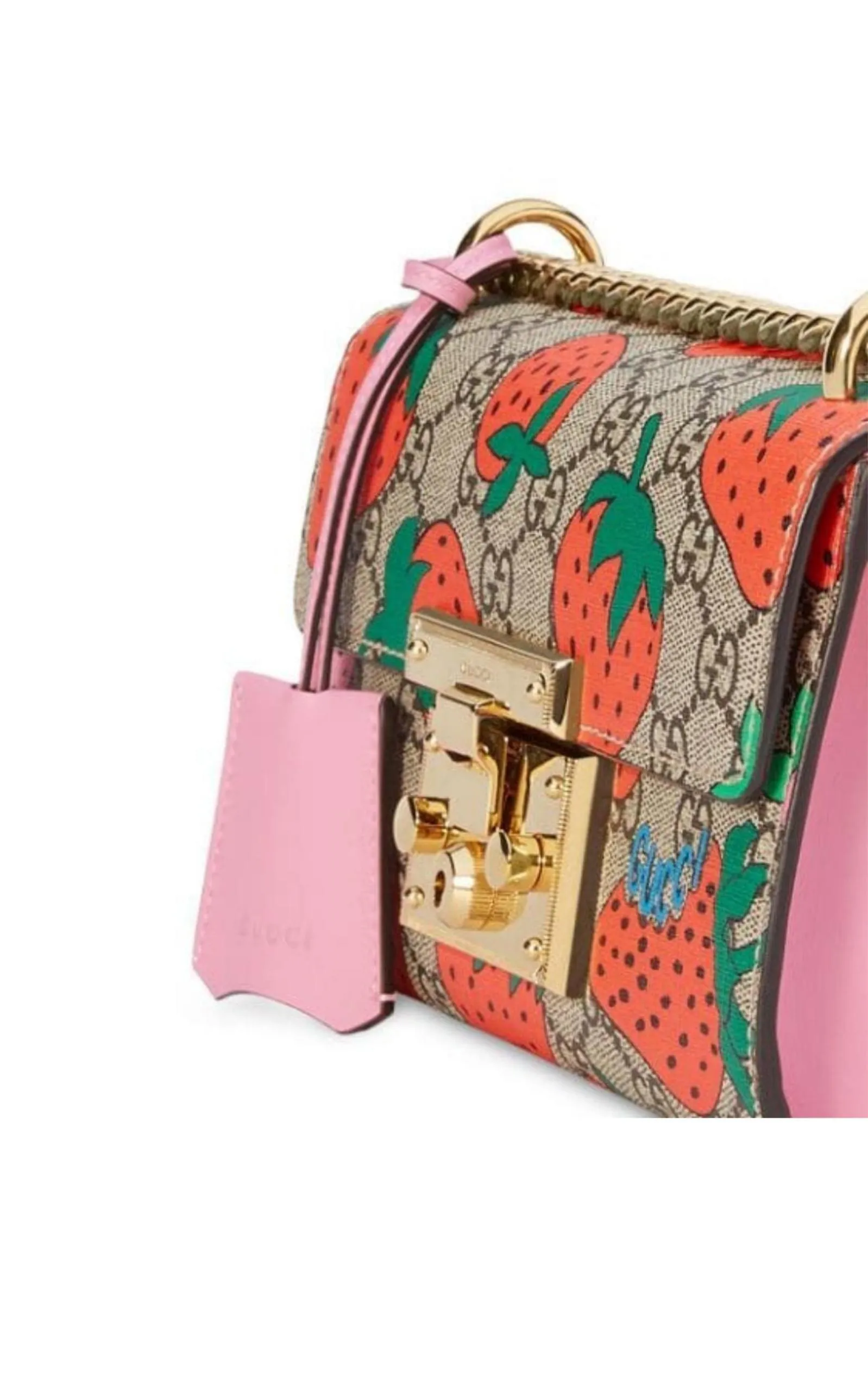 Padlock Gg Strawberry Small Shoulder Bag