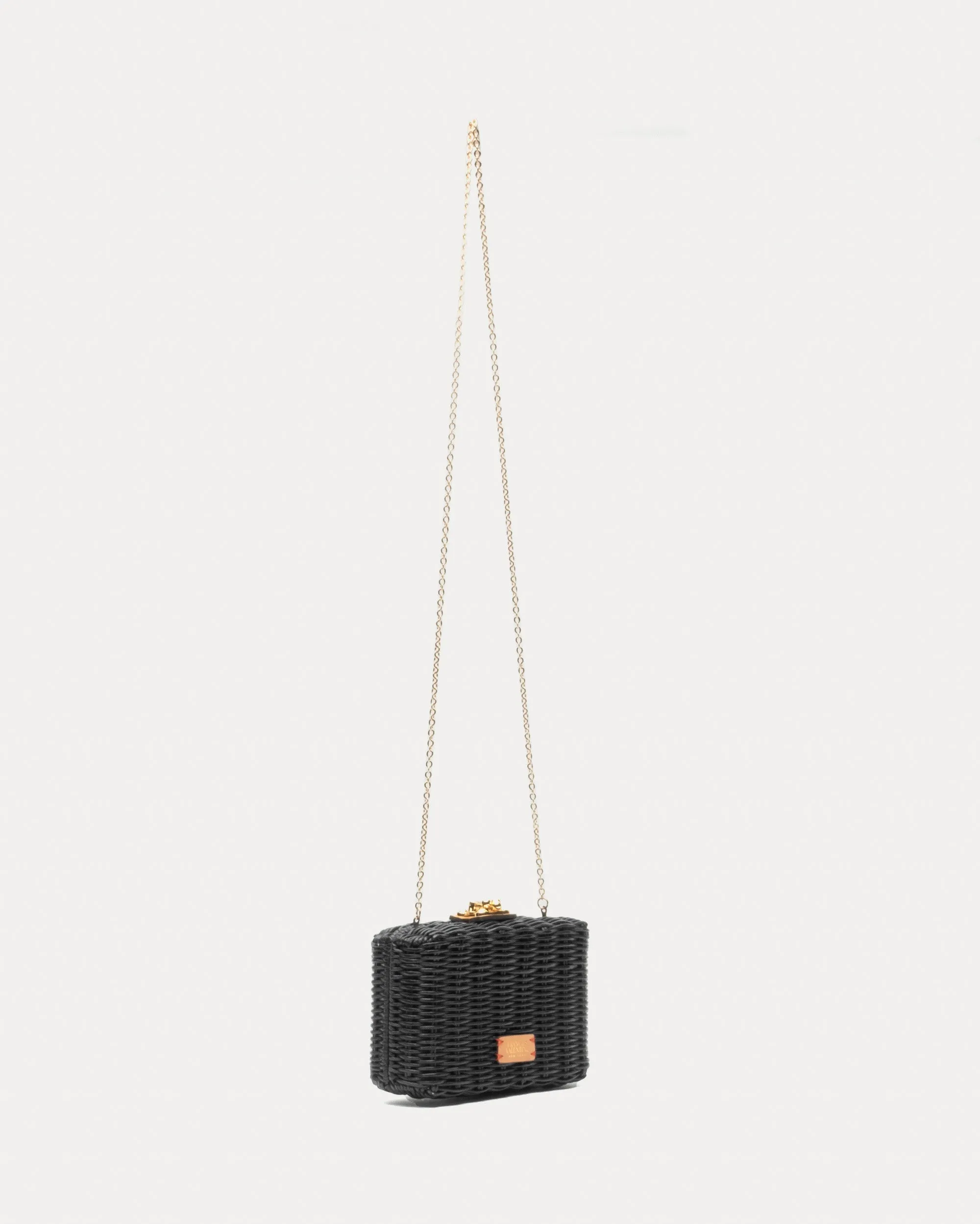 Paige Wicker Clutch - Black