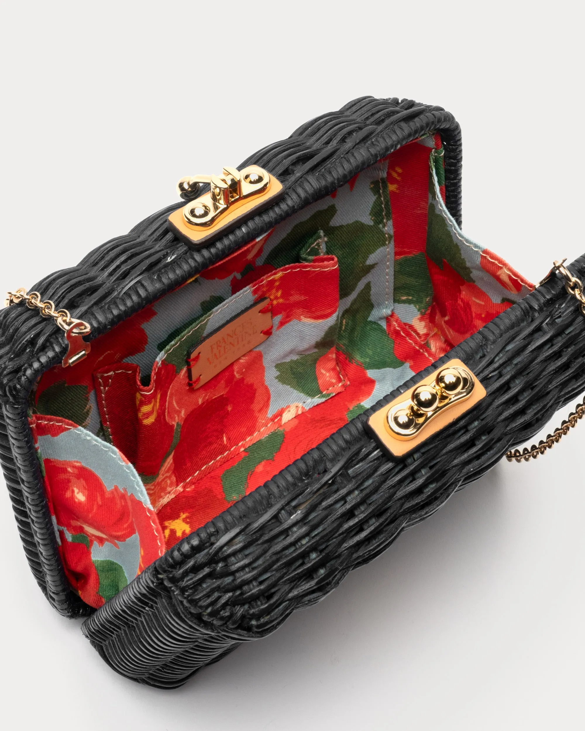 Paige Wicker Clutch - Black