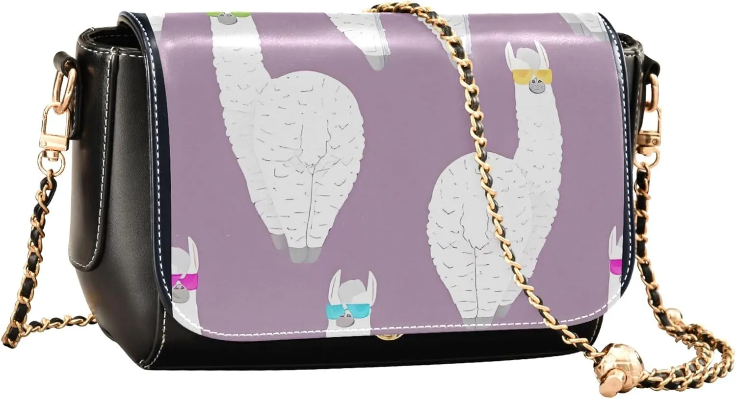 Pandas Bears Bamboo Blue Crossbody Bags for Women Everyday Leather Shoulder Bags Medium Handbag with Chain Strap