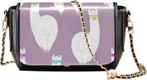 Pandas Bears Bamboo Blue Crossbody Bags for Women Everyday Leather Shoulder Bags Medium Handbag with Chain Strap