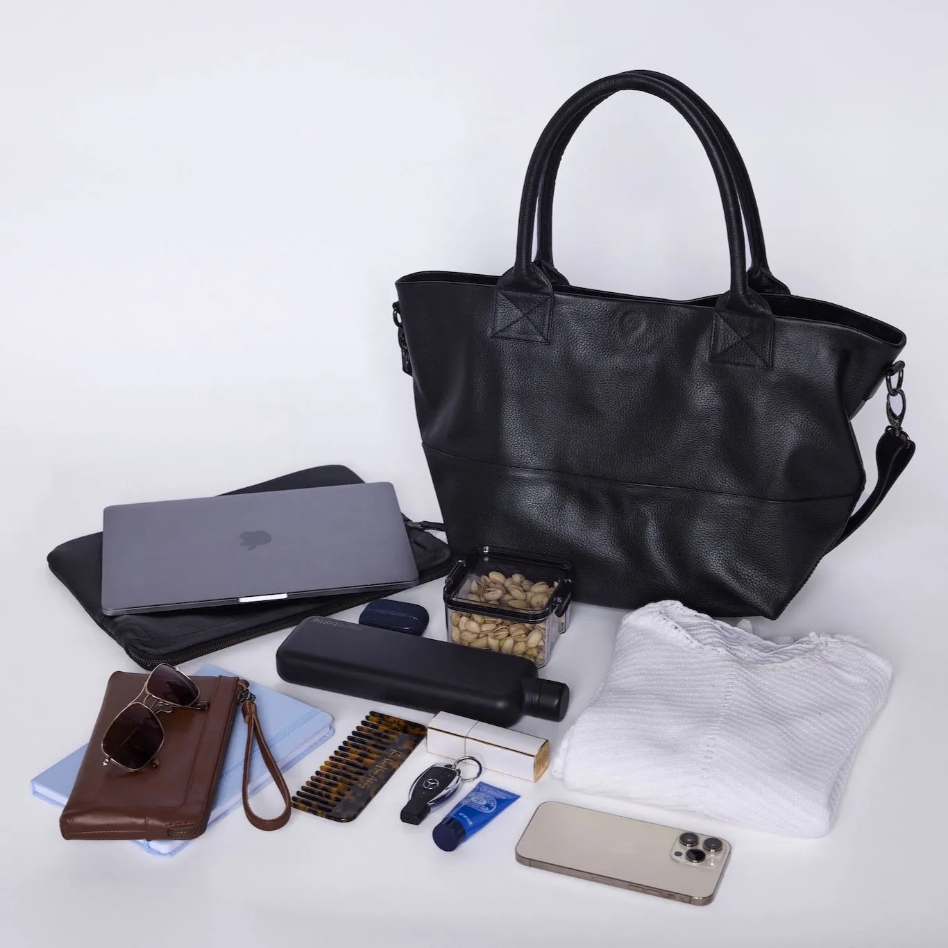 Paris Linen Leather Tote Bag