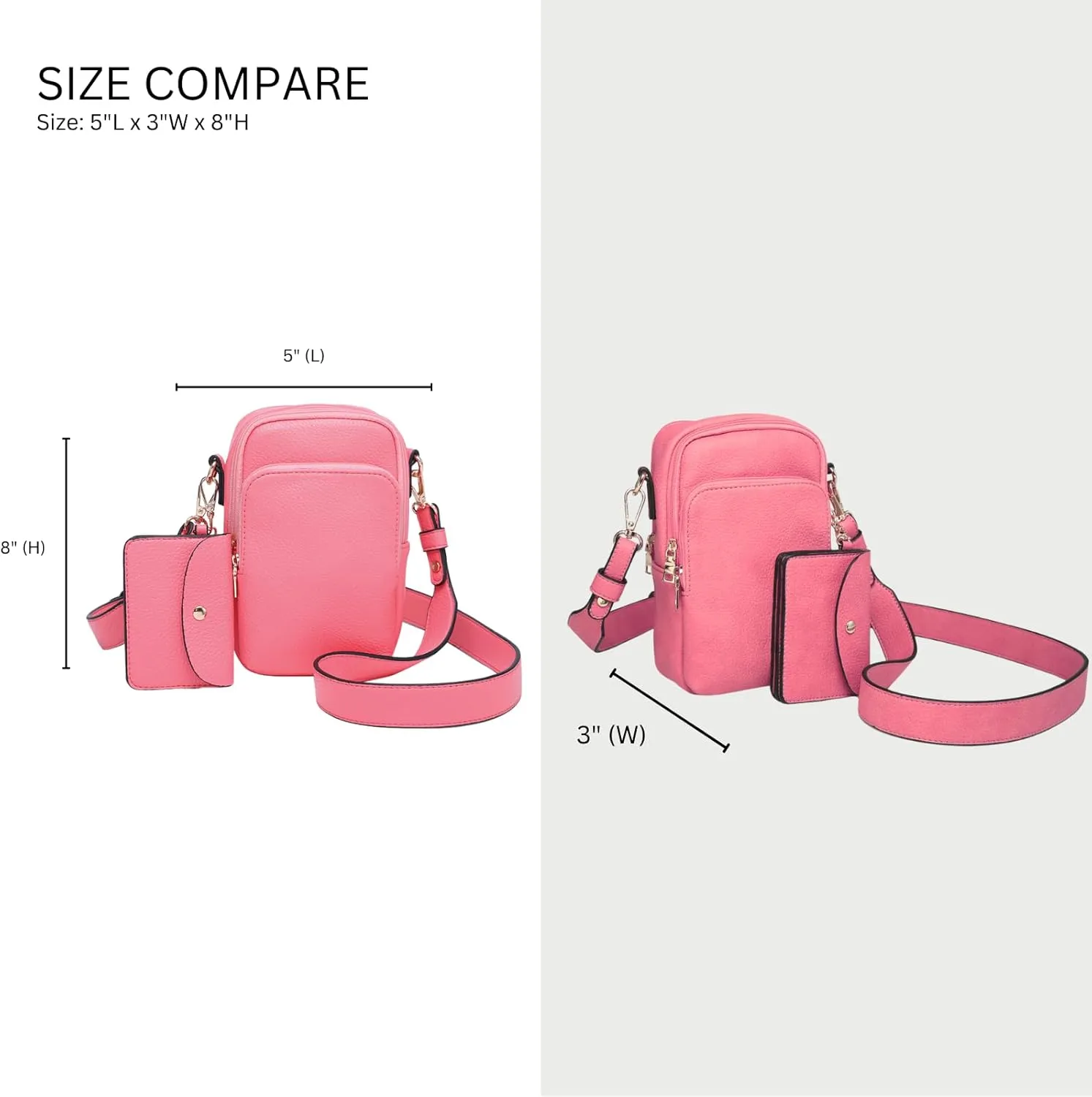 Parker Crossbody Bags for Women Vegan Leather Travel Purse Small Shoulder Handbags with Detachable Snap Pouch