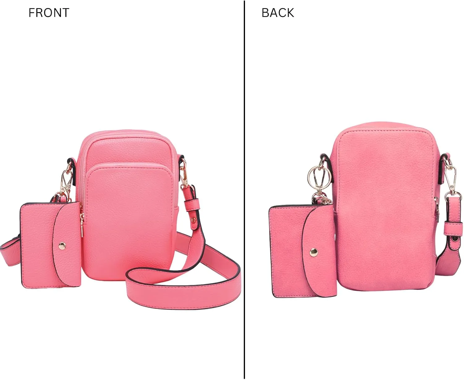 Parker Crossbody Bags for Women Vegan Leather Travel Purse Small Shoulder Handbags with Detachable Snap Pouch