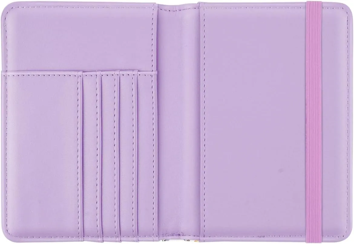 Passport Holder Cover Travel RFID Blocking Passport Cover Rose Gold Cute Flowers Passport Wallet with Elastic Band for Women