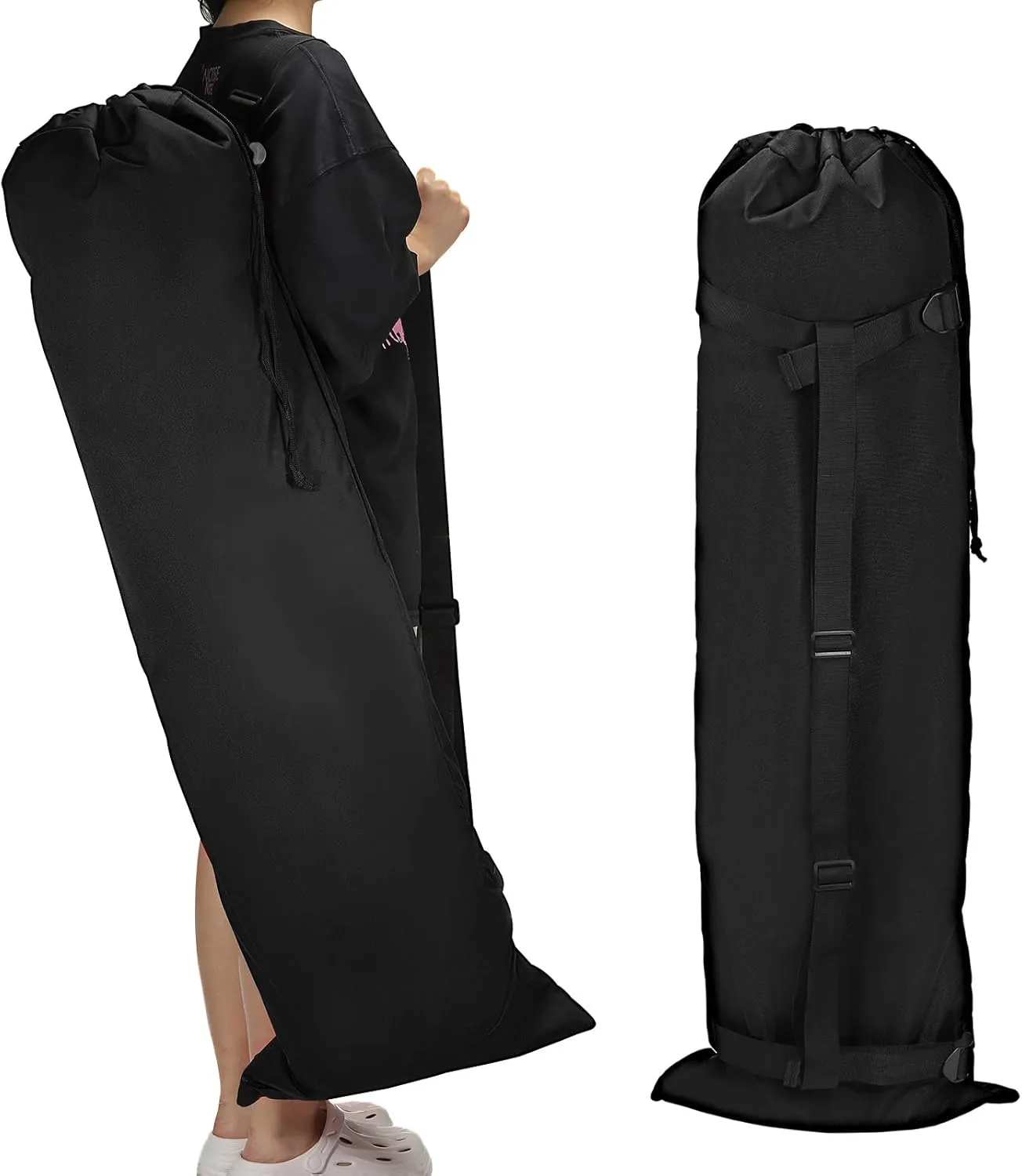 PATIKIL 47 Inch Camp Chair Replacement Bags, 2 Pack Heavy Folding Camping Chair Bag 900D Oxford Large Mouth Storage Bags with Shoulder Strap for Travel Camping, Black