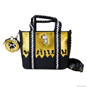 Peanuts 75th Anniversary Snoopy Gang Loungefly Tote Bag With Coin Bag