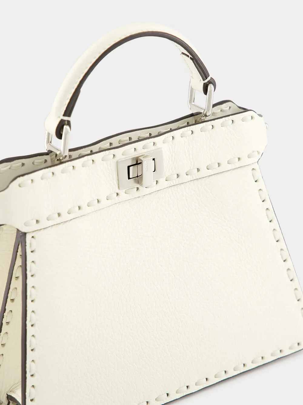 Peekaboo ISeeU Petite White Selleria Bag