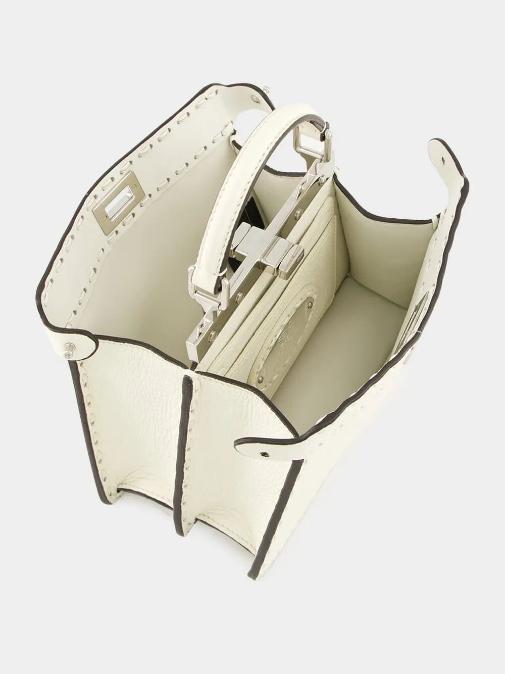 Peekaboo ISeeU Petite White Selleria Bag