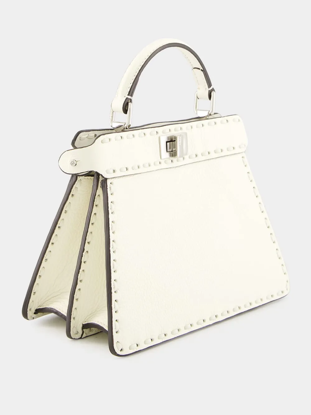 Peekaboo ISeeU Petite White Selleria Bag