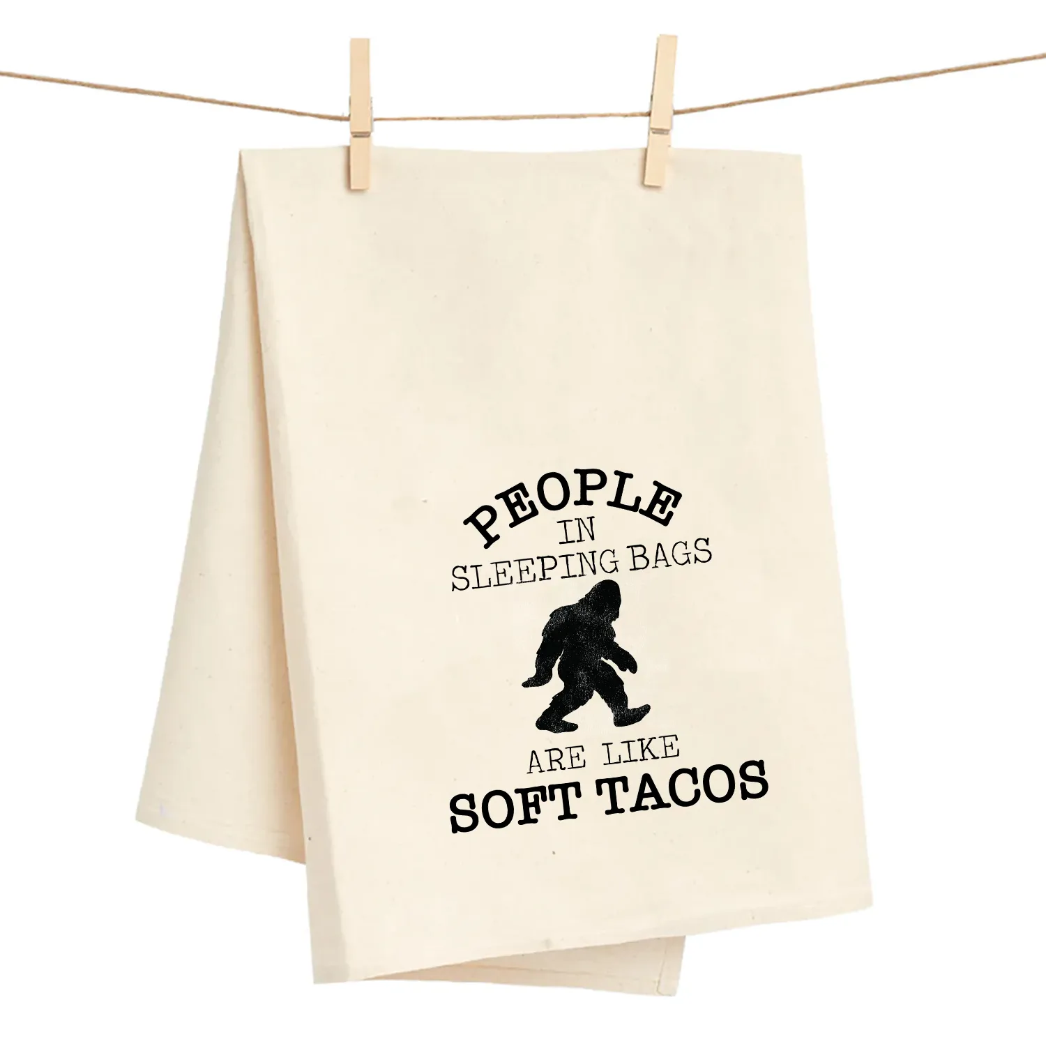 PEOPLE IN SLEEPING BAGS | Flour Sack Tea Towel