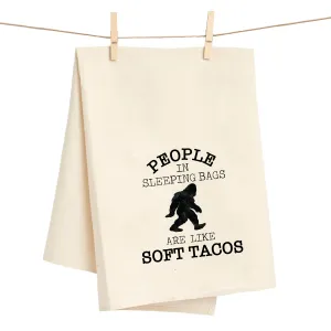 PEOPLE IN SLEEPING BAGS | Flour Sack Tea Towel