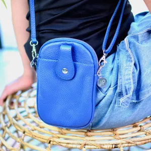 Personalised Leather Crossbody Phone Pouch
