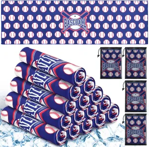 Peryiter 20 Pcs Baseball Towel 40 x 12 Inch Breathable Ice Towel with Storage Bag Quick Dry Microfiber Baseball Team Gift Fitness Camping Gym Running Sports Men Women Coach Gift